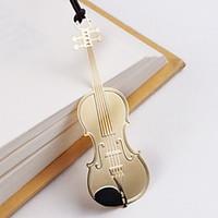 Violin Shaped Stainless Steel Bookmark