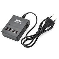 Vina Portable Smart 5A High Speed 4-Port USB Fast Charger With Power Adapter US/EU Plug