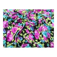 Vibrant Florals Print Microfibre Dress Fabric Cerise