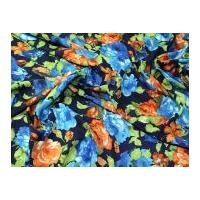 Vibrant Florals Print Microfibre Dress Fabric