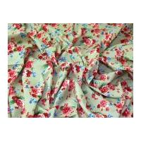 Vintage Style Floral Print Fine Cotton Voile Dress Fabric Beige
