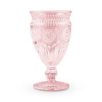 Vintage Style Pressed Glass Goblet Pink