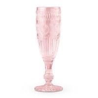 Vintage Style Pressed Glass Flute Pink