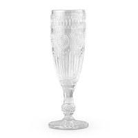 vintage style pressed glass flute in clear