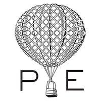 vintage travel monogram hot air balloon personalised rubber stamp