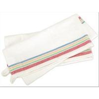 Vintage Stripe Towel 18X28ins - White with Multicolour Stripes - Pack of 3 243303