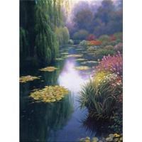view from monets bridge counted cross stitch kit 16x12 16 count 230054