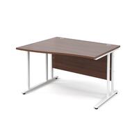 Vistro Wave Desk - White Cantilever Leg Walnut Left Handed 1200mm