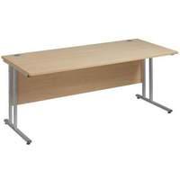 Vistro Rectangular Desk - Silver Cantilever Leg W 1200mm x D 800mm x H 725mm Beech