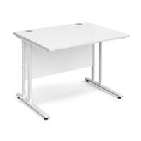 vistro rectangular desk white cantilever leg white 1000mm