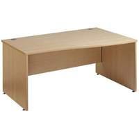 Vistro Wave Desk - Panel End Leg W 1200mm x D 990mm x H 725mm Left Handed Beech