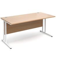 vistro rectangular desk white cantilever leg beech 1600mm