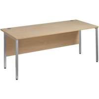 vistro rectangular desk silver h leg w 1600mm x d 800mm x h 725mm beec ...