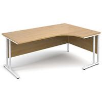 Vistro Ergonomic Desk - White Cantilever Leg Oak Right Handed 1800mm