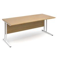 Vistro Rectangular Desk - White Cantilever Leg Oak 1800mm