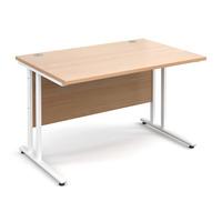 Vistro Rectangular Desk - White Cantilever Leg Beech 1200mm