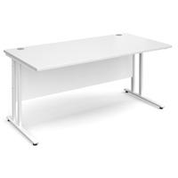 Vistro Rectangular Desk - White Cantilever Leg White 1600mm