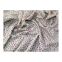 Vintage Style Floral Print Fine Cotton Voile Dress Fabric Ivory