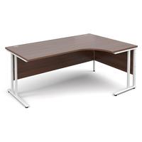 vistro ergonomic desk white cantilever leg walnut right handed 1800mm