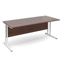 vistro rectangular desk white cantilever leg walnut 1800mm