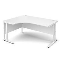 Vistro Ergonomic Desk - White Cantilever Leg White Left Handed 1600mm