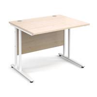 vistro rectangular desk white cantilever leg maple 1000mm