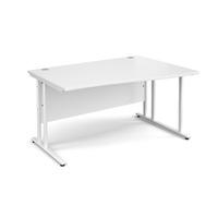 vistro wave desk white cantilever leg white right handed 1400mm