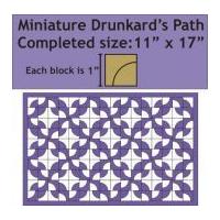 Villa Rosa Miniature Drunkards Path Wall Hanging English Paper Piecing Pattern & Paper Pieces