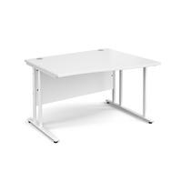 Vistro Wave Desk - White Cantilever Leg White Right Handed 1200mm