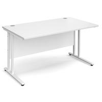 Vistro Rectangular Desk - White Cantilever Leg White 1400mm