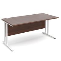 vistro rectangular desk white cantilever leg walnut 1600mm