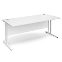 Vistro Rectangular Desk - White Cantilever Leg White 1800mm