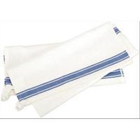 vintage stripe towel 18x28ins white with blue stripe pack of 3 243302