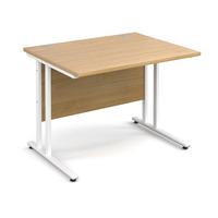 vistro rectangular desk white cantilever leg oak 1000mm