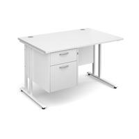 vistro rectangular single pedestal desk white cantilever leg white 120 ...