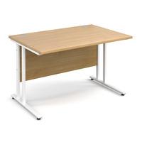 vistro rectangular desk white cantilever leg oak 1200mm