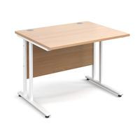 Vistro Rectangular Desk - White Cantilever Leg Beech 1000mm