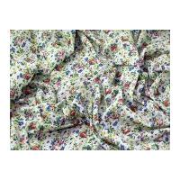 vintage style floral print fine cotton voile dress fabric ivory