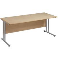 Vistro Rectangular Desk - Silver Cantilever Leg W 1000mm x D 800mm x H 725mm Maple