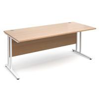 vistro rectangular desk white cantilever leg beech 1800mm