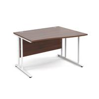 vistro wave desk white cantilever leg walnut right handed 1200mm