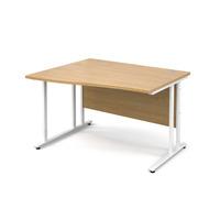 vistro wave desk white cantilever leg oak left handed 1200mm