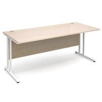 vistro rectangular desk white cantilever leg maple 1800mm