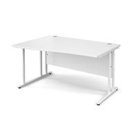 Vistro Wave Desk - White Cantilever Leg White Left Handed 1400mm