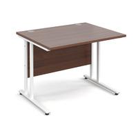 Vistro Rectangular Desk - White Cantilever Leg Walnut 1000mm