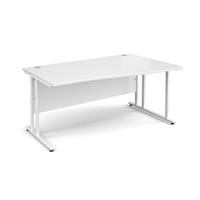 Vistro Wave Desk - White Cantilever Leg White Right Handed 1600mm