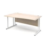 Vistro Wave Desk - White Cantilever Leg Maple Left Handed 1600mm