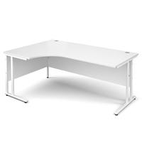 Vistro Ergonomic Desk - White Cantilever Leg White Left Handed 1800mm