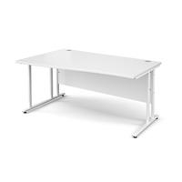 vistro wave desk white cantilever leg white left handed 1600mm