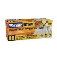Visqueen Ultimate Swing Bin Liner 30 Litre Drawstring White RS057767